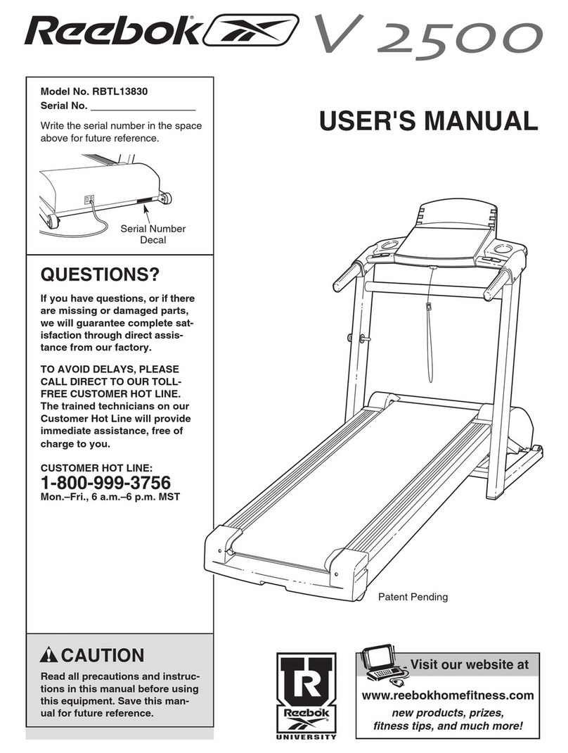 Reebok TREADMILL RBTL13830 user manual
