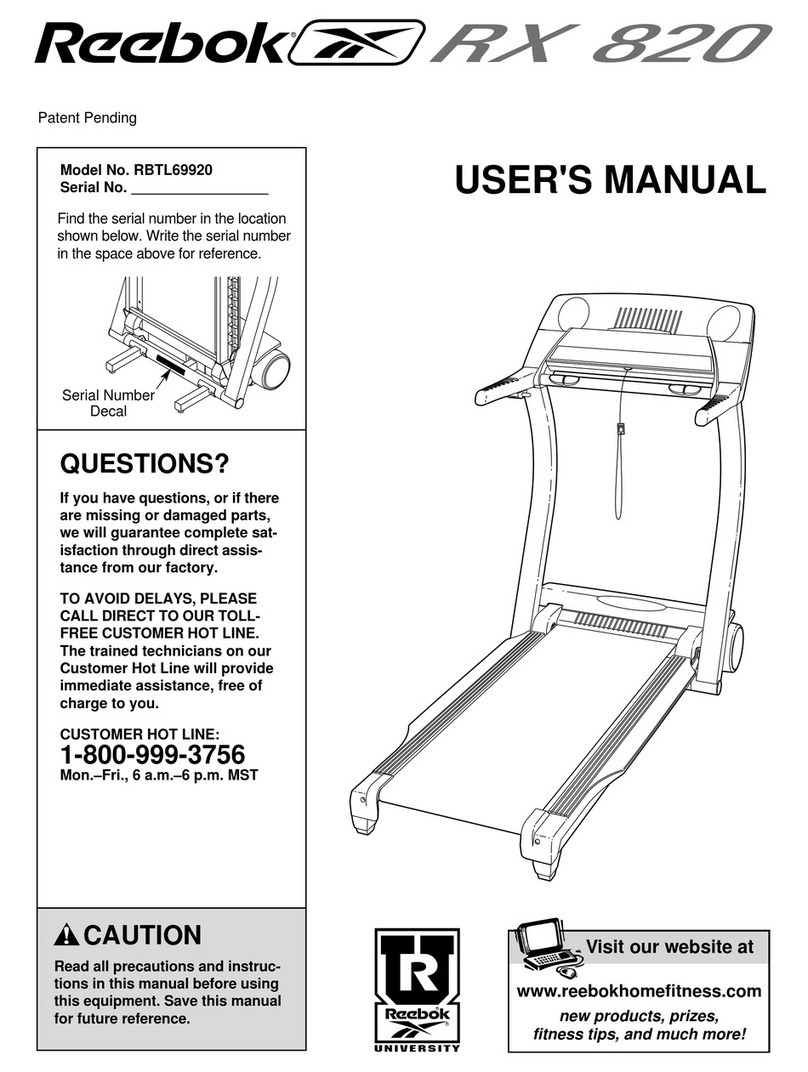 Reebok RX 820 RBTL69920 User manual