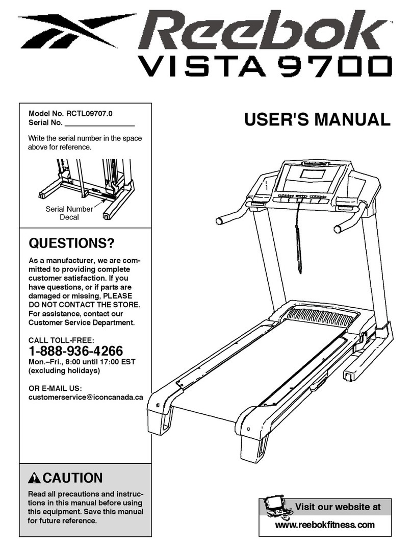 Reebok VISTA 9700 RCTL09707.0 user manual