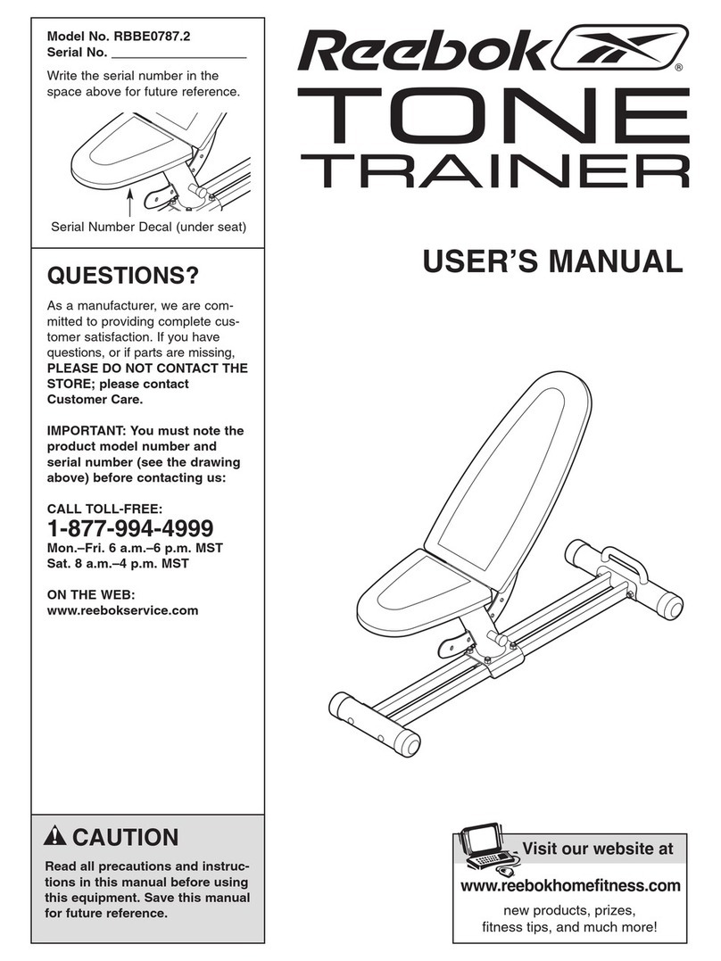 Reebok weight bench RBBE0787.2 user manual