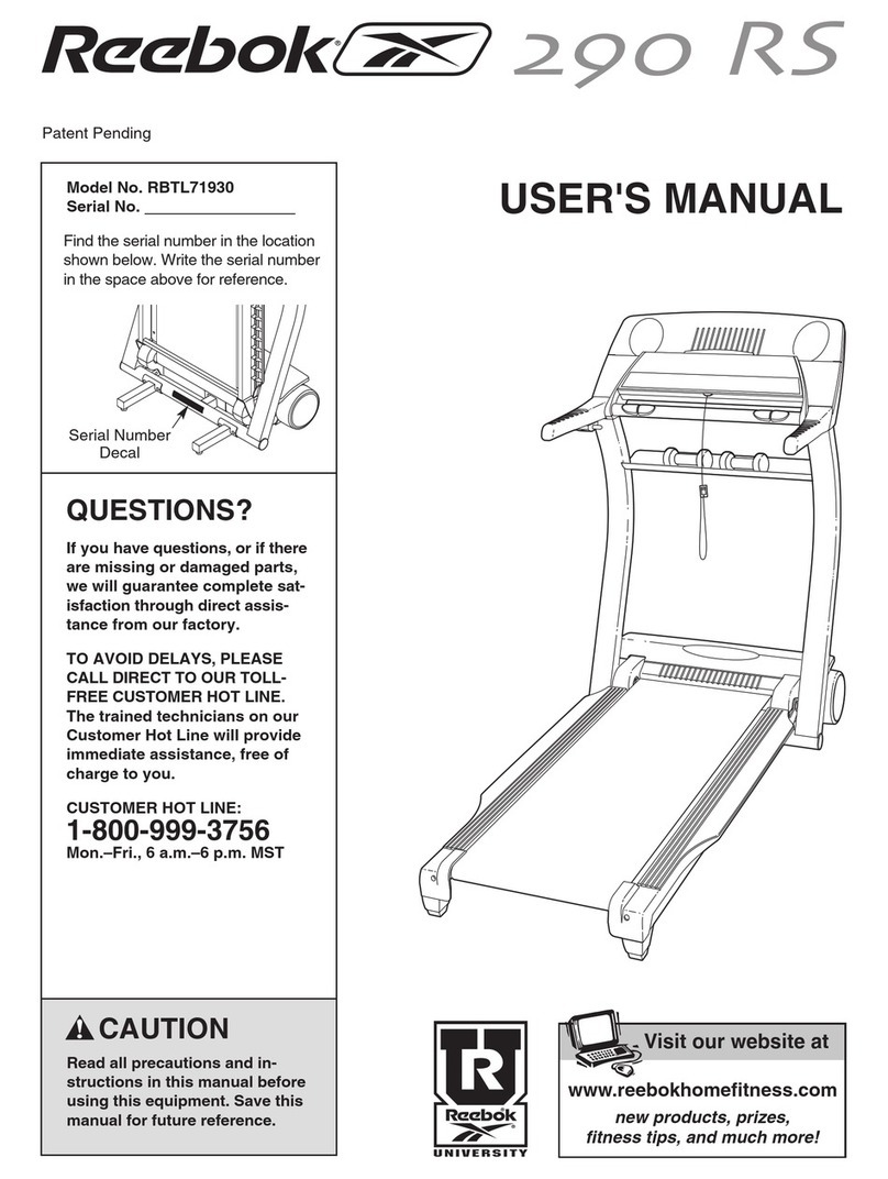 Reebok 290 RS RBTL71930 User manual
