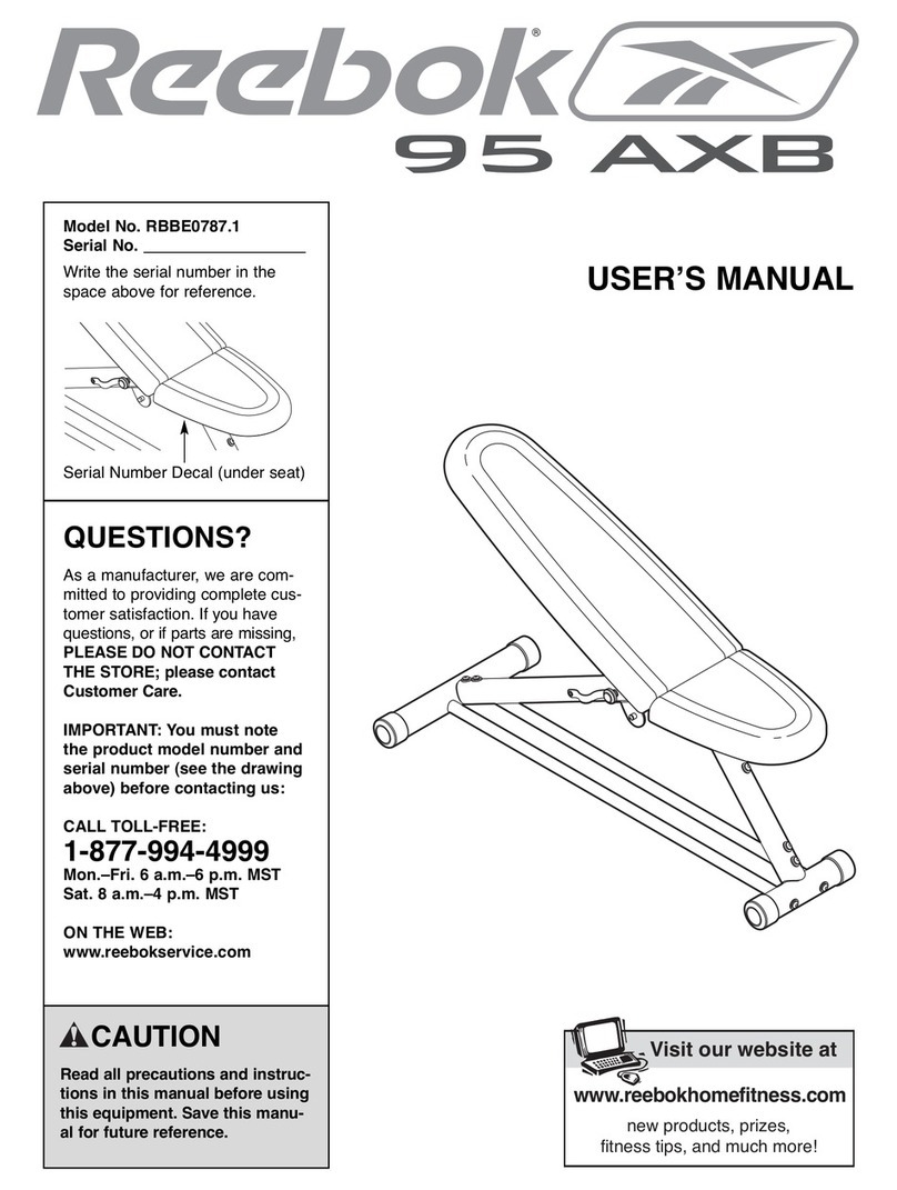 Reebok weight bench RBBE0787.1 User manual