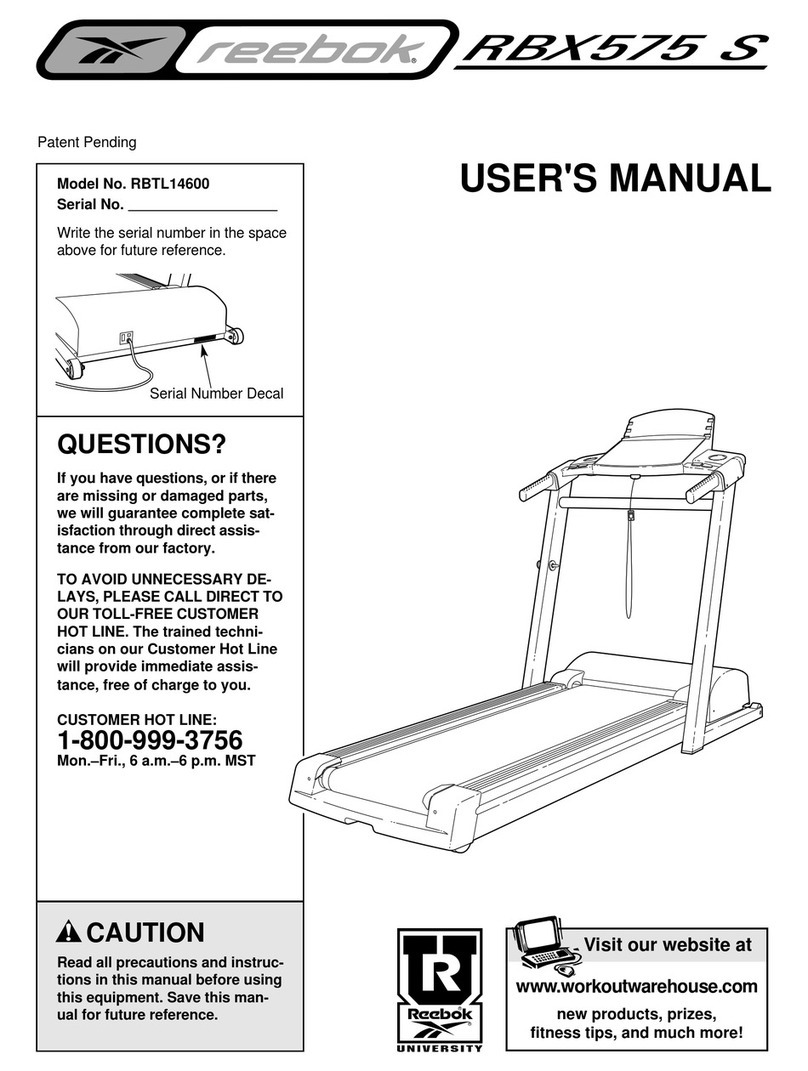 Reebok Rbx 575s User manual