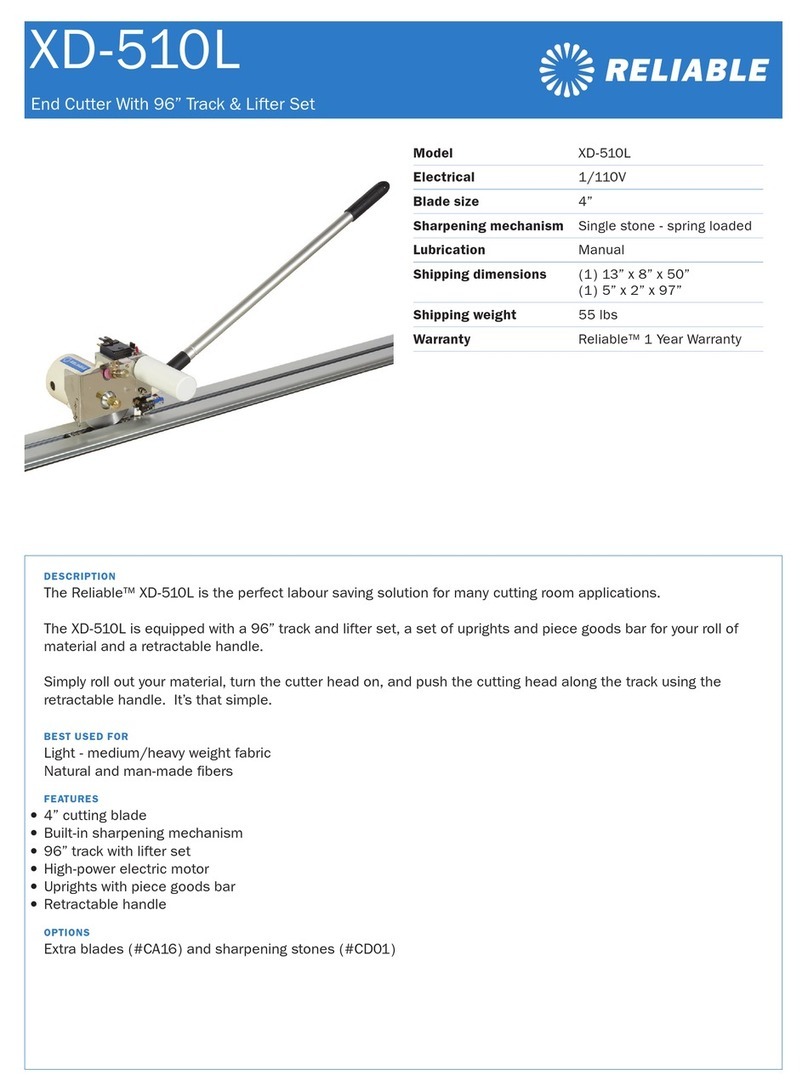 Reliable End Cutter With 96" Track & Lifter Set... User manual