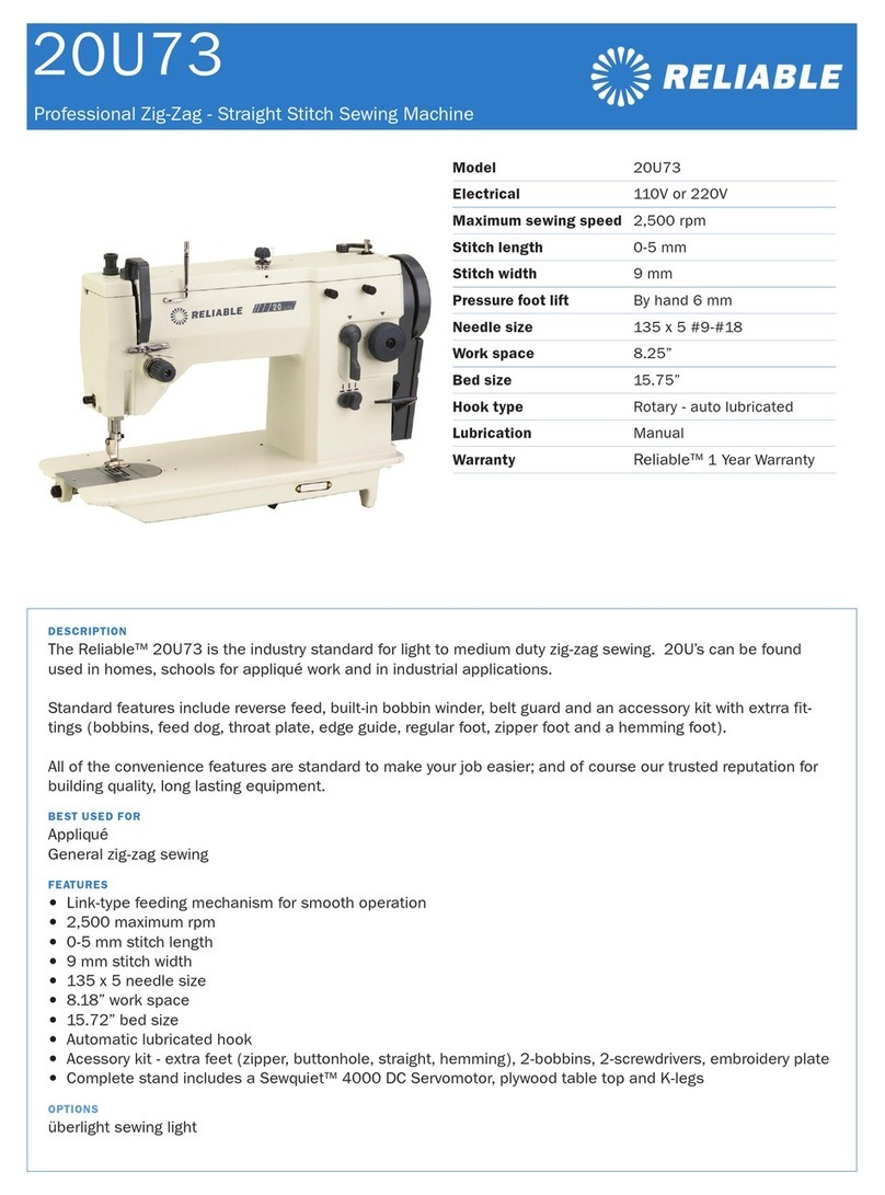 Reliable 20U73 User manual Reliable 20U73 User manual