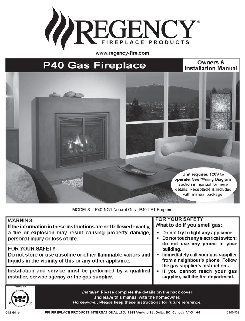 Regency P40-LP Owners & installation manual