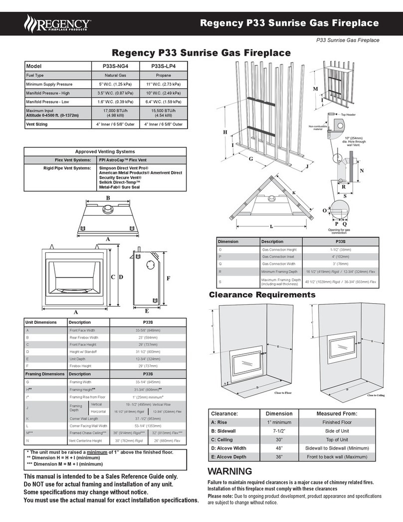 Regency Sunrise P33S-NG4 Specifications Regency Sunrise P33S-NG4 Specifications