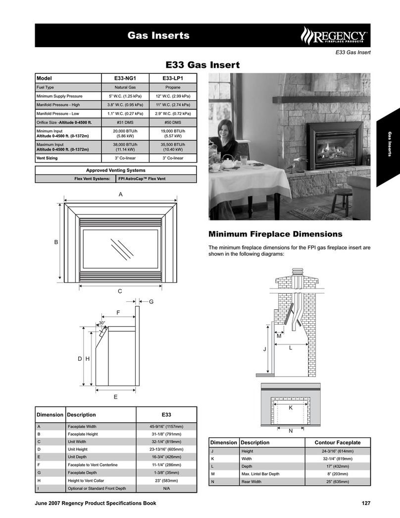 Regency Gas Insert E33-LP1 User manual