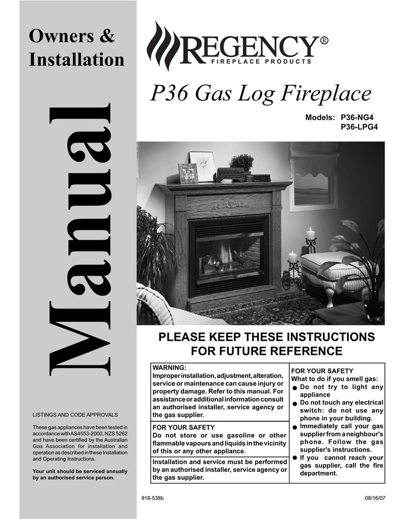 Regency P36-LPG4 Owners & installation manual