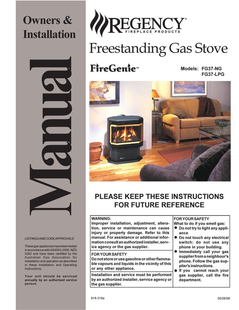 Regency FIREGENIE FG37-LPG Owners & installation manual