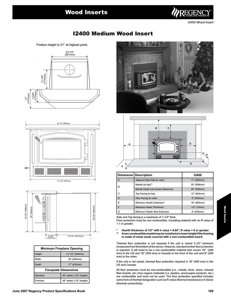Regency Wood Insert I2400 User manual