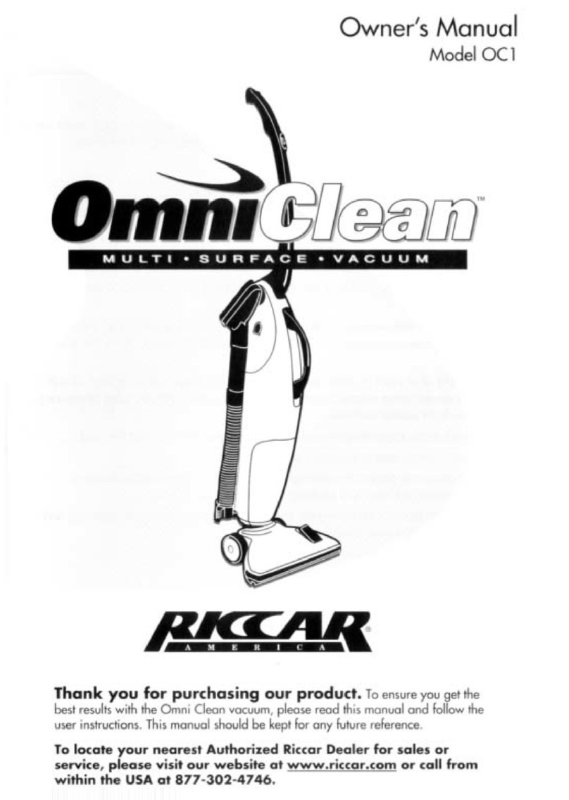 Riccar OMNICLEAN OC1 User manual Riccar OMNICLEAN OC1 User manual