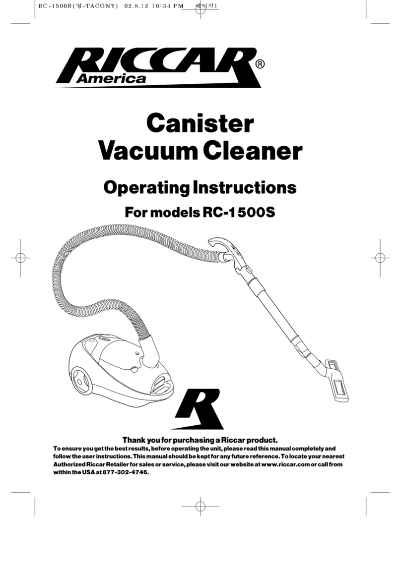 Riccar RC-1500S operating instructions
