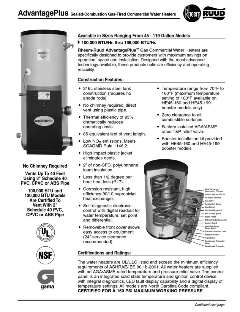 Rheem HE45-160 User manual