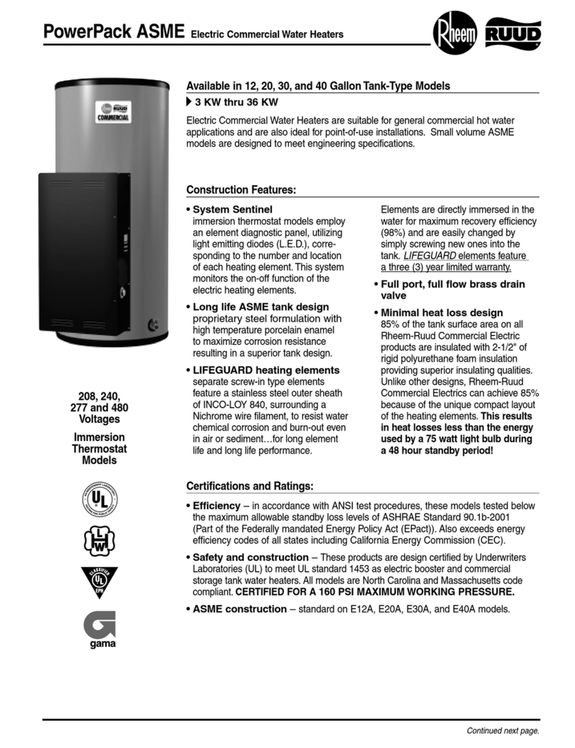 Rheem ASME 12 User manual