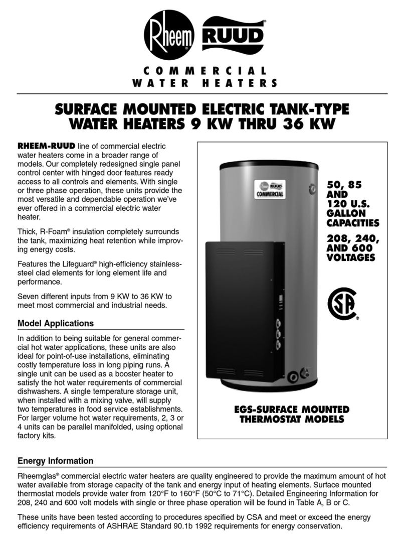 Rheem 9 Kw Thru 36 Kw Specifications