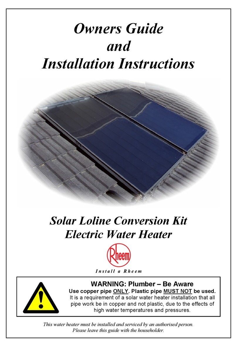 Rheem Solar Loline Conversion Kit Electric Wter... User manual