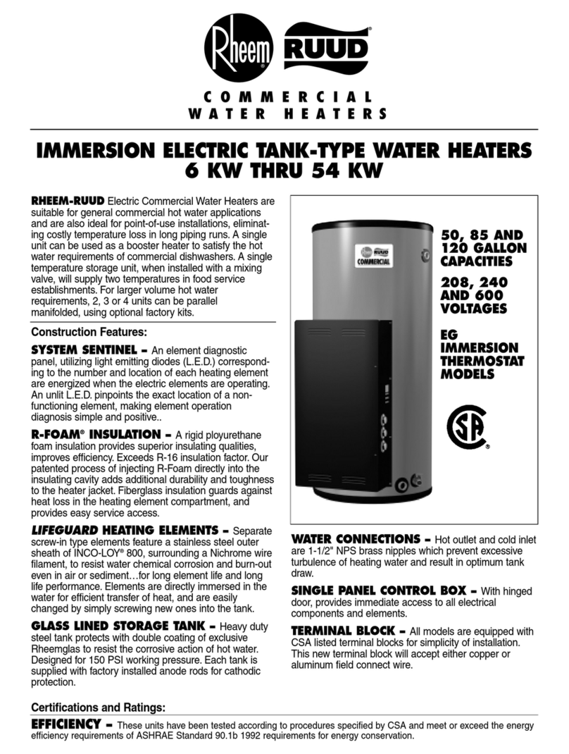 Rheem Ruud 6 KW THRU 54 KW User manual