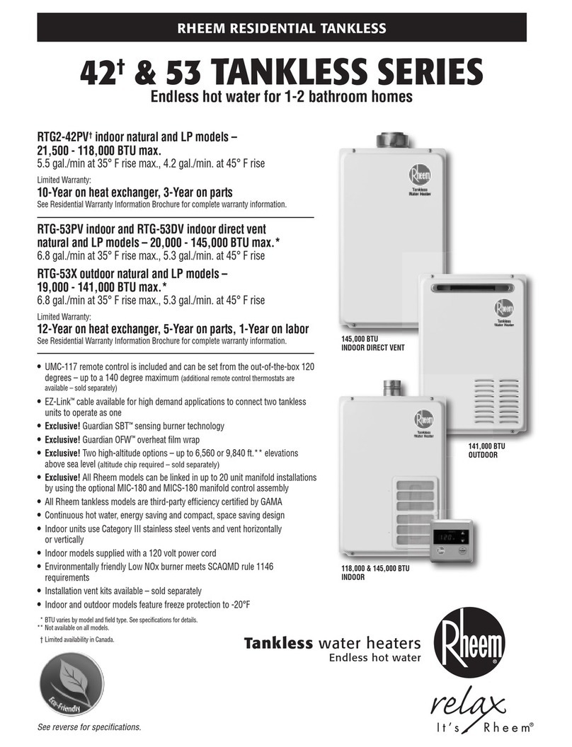 Rheem Rheem RTG-53DV User manual