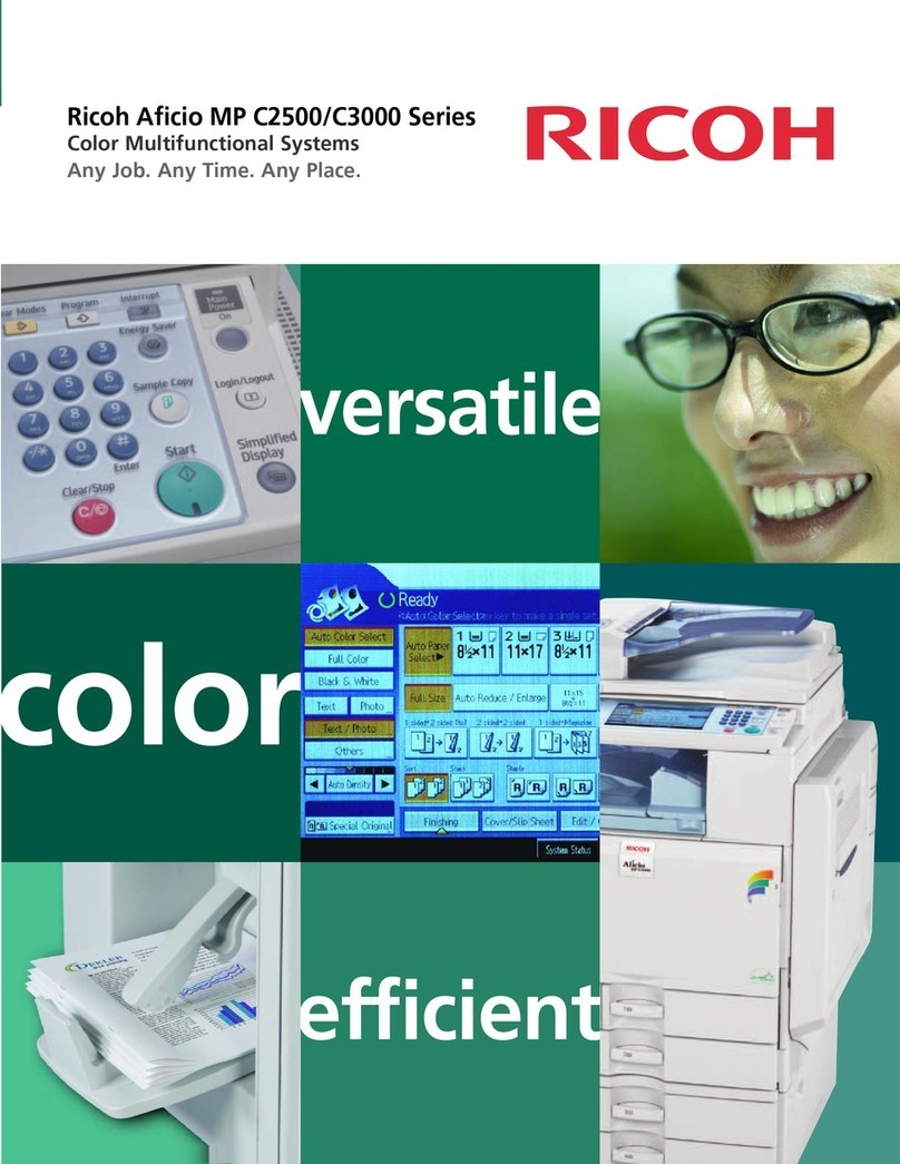 Ricoh Aficio MP C2500 Series Specifications
