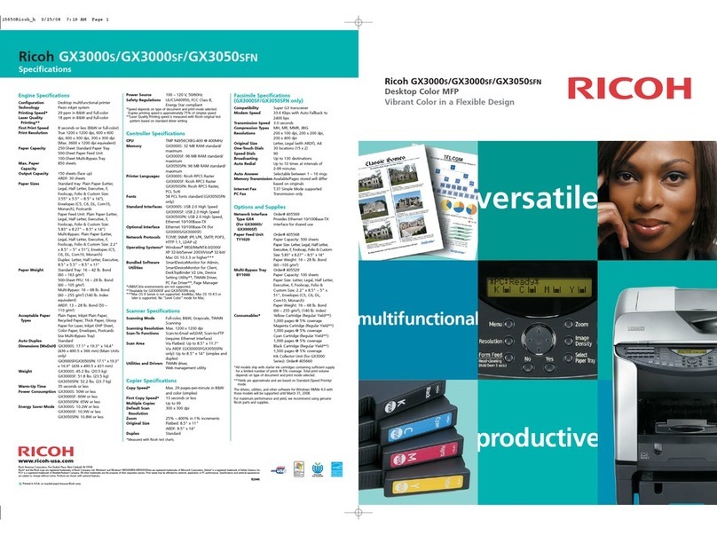 Ricoh Aficio GX3000S User manual