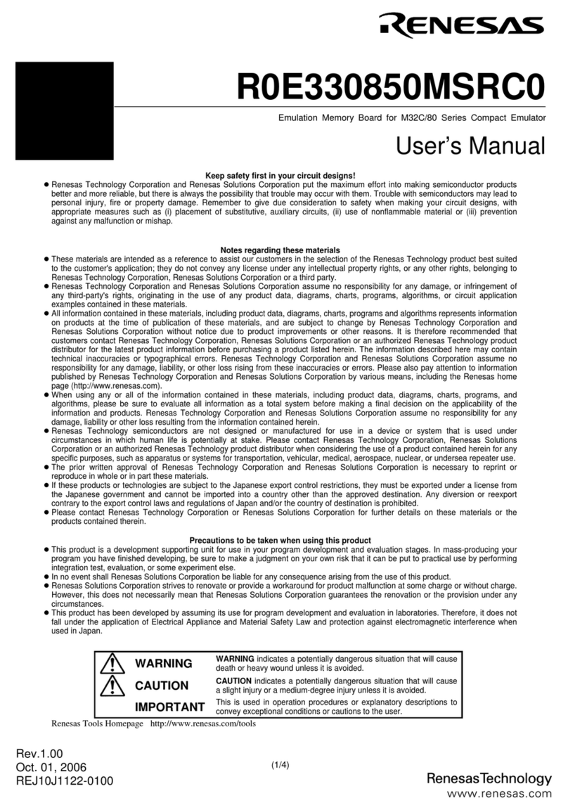 Renesas Emulation Memory Board R0E330850MSRC0 User manual
