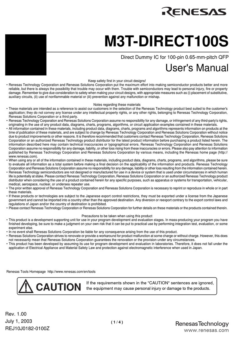 Renesas Direct Dummy IC M3T-DIRECT100S User manual