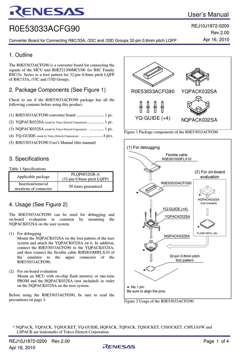 Renesas Converter Board R0E53033ACFG90 User manual