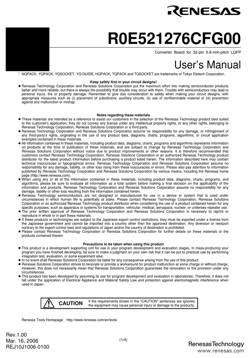 Renesas Converter Board R0E521276CFG00 User manual