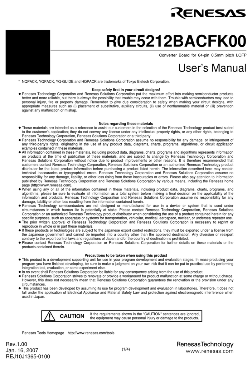 Renesas Converter Board R0E5212BACFK00 user manual