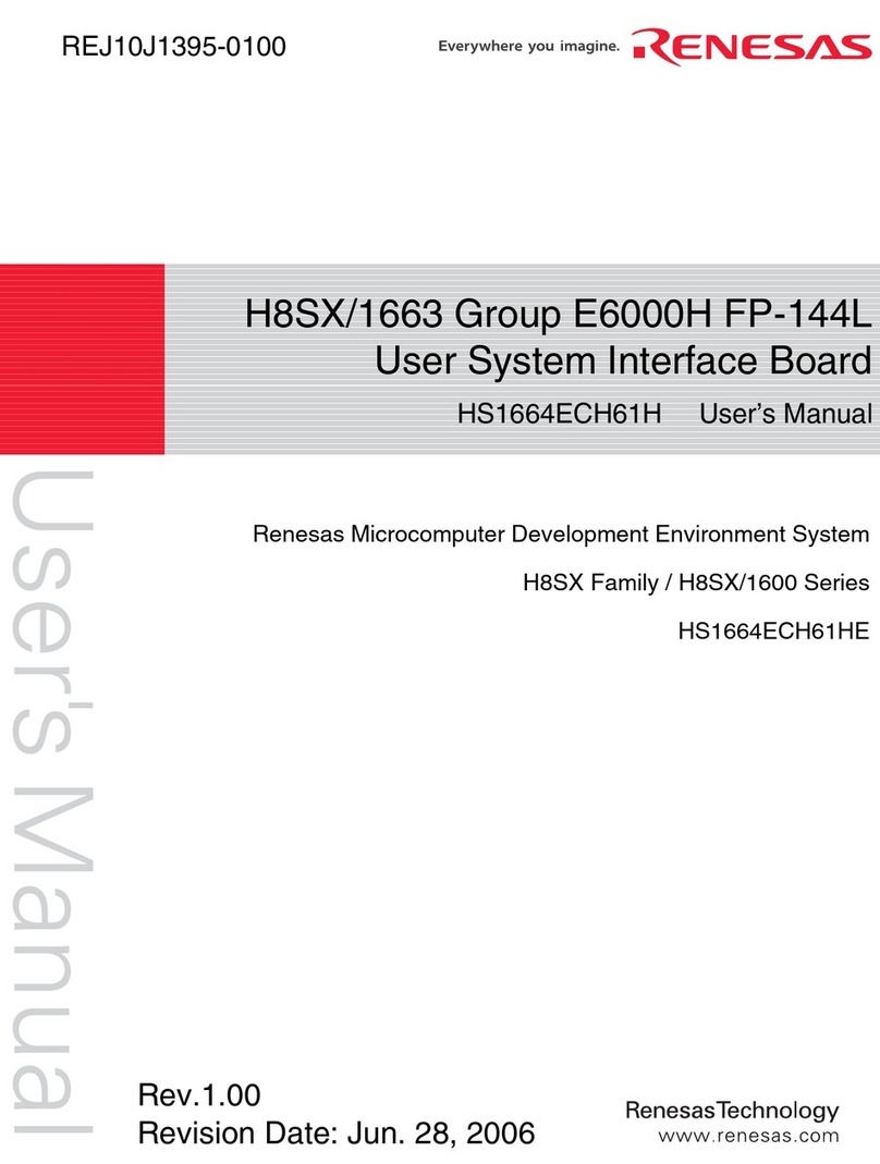 Renesas User System Interface Board HS1664ECH61H User manual