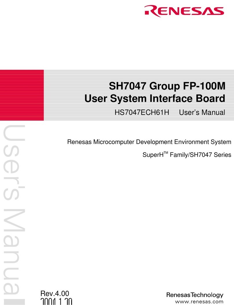 Renesas User System Interface Board HS7047ECH61H User manual
