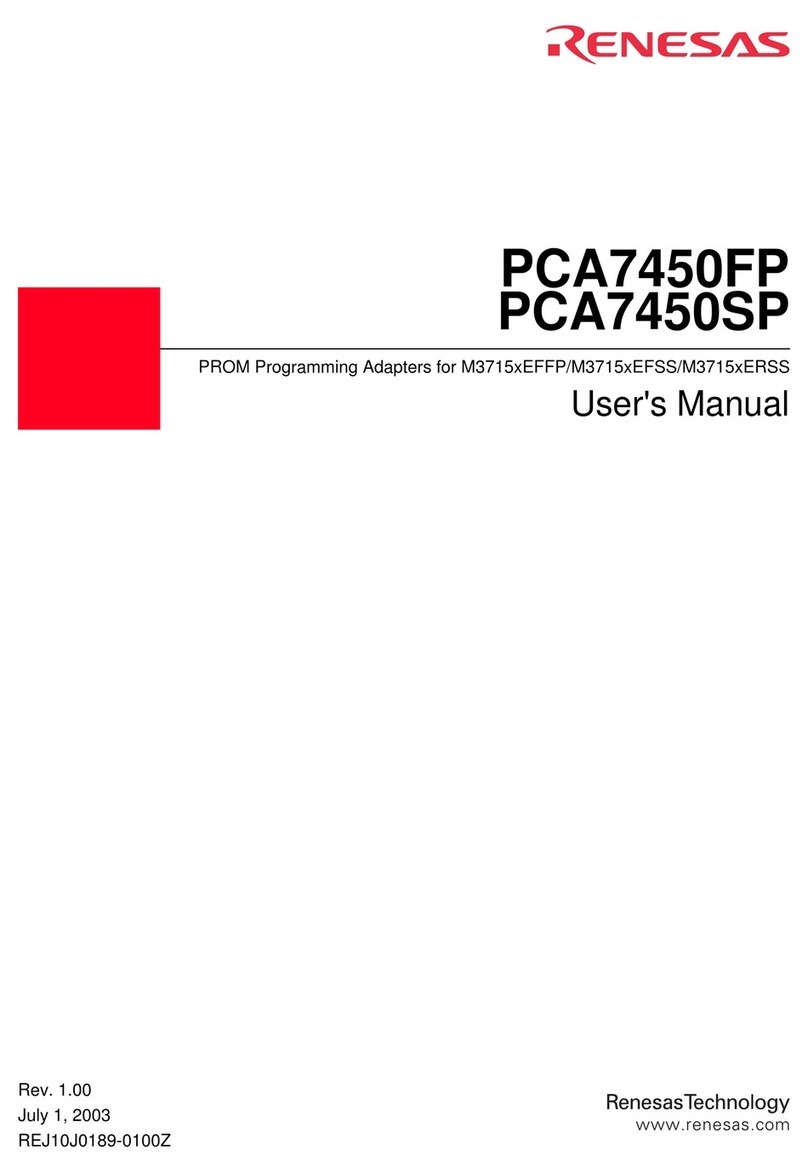 Renesas PROM Programming Adapters PCA7450FP User manual