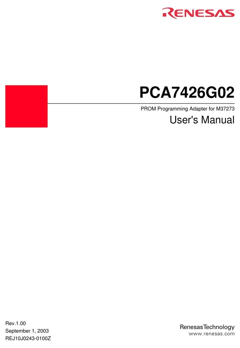 Renesas PROM Programming Adapter PCA7426G02 User manual