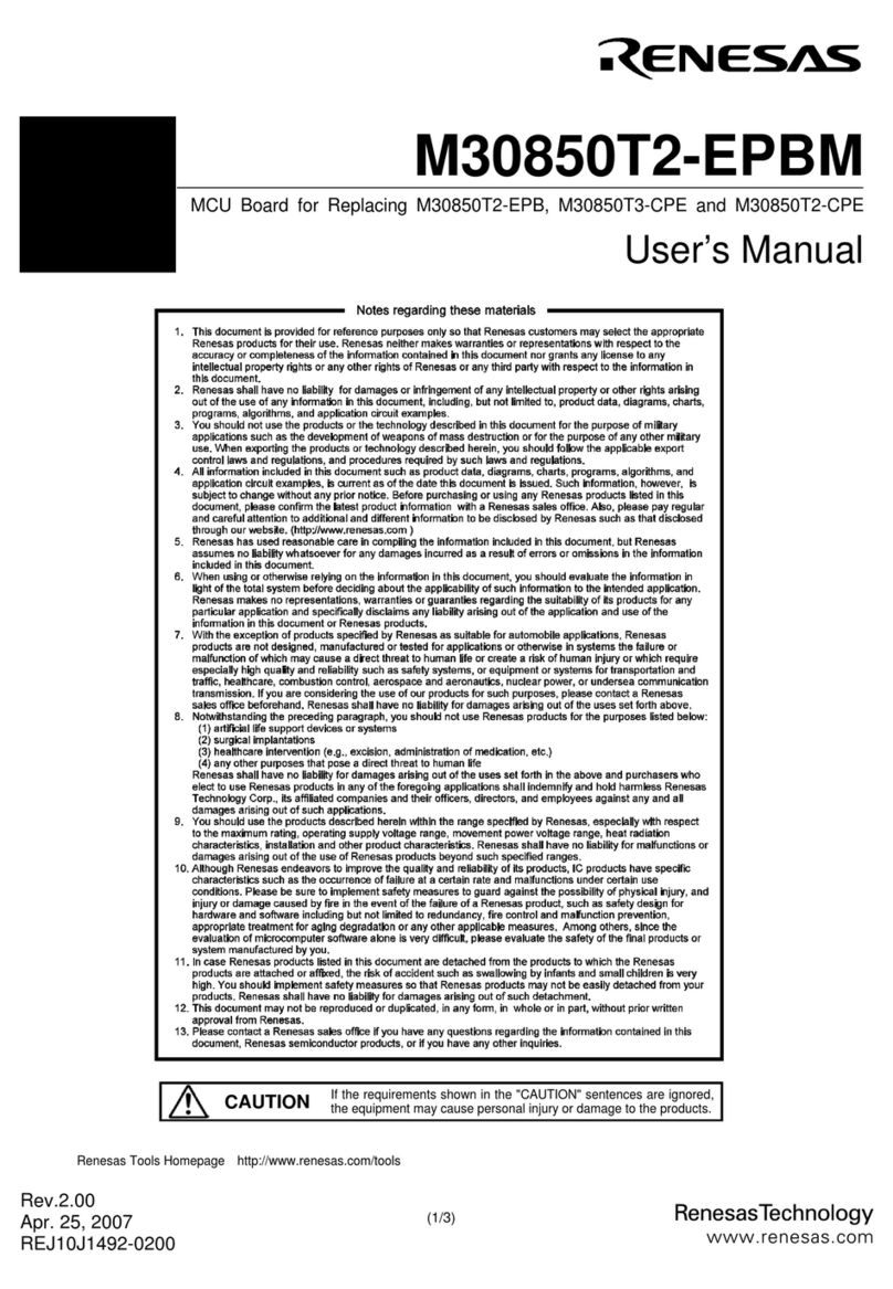 Renesas MCU Board M30850T2-EPBM User manual Renesas MCU Board M30850T2-EPBM User manual