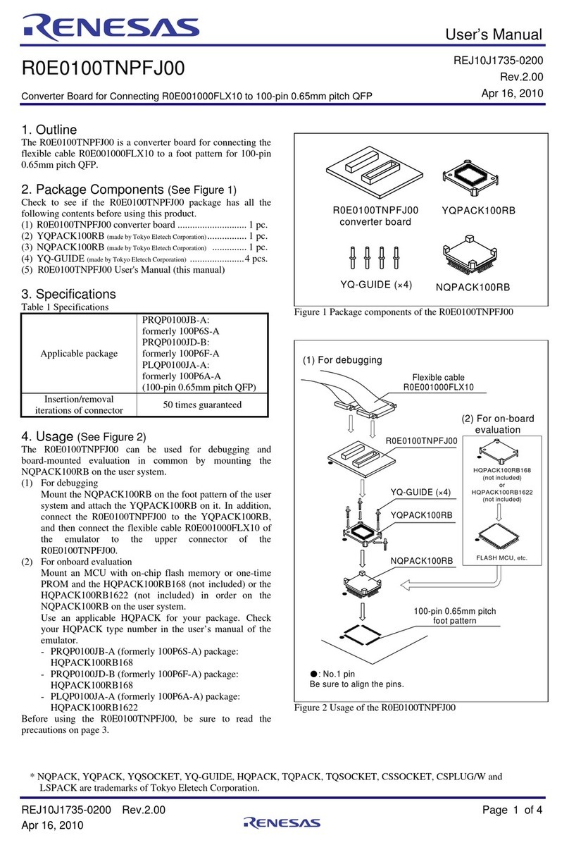 Renesas R0E0100TNPFJ00 User manual