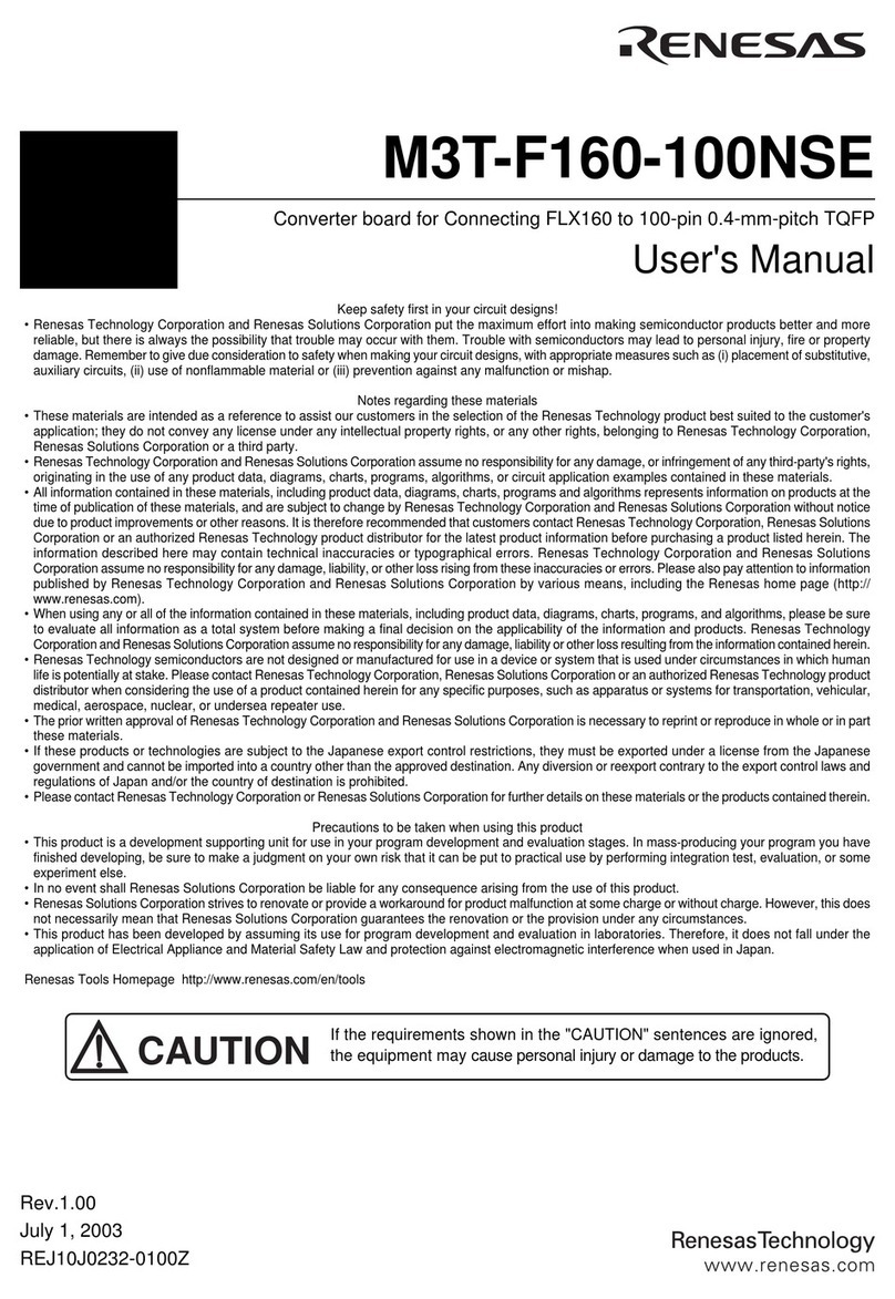 Renesas Converter Board M3T-F160-100NSE user manual Renesas Converter Board M3T-F160-100NSE user manual