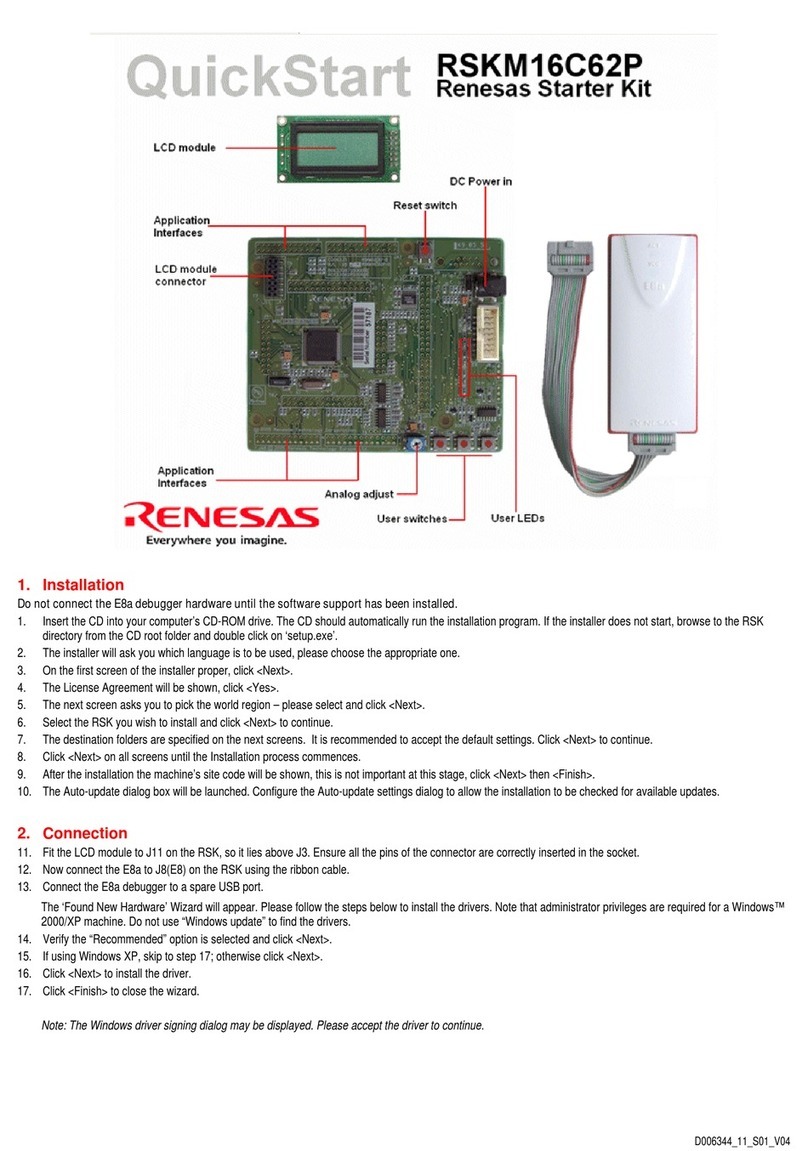 Renesas RSKM16C62P quick start