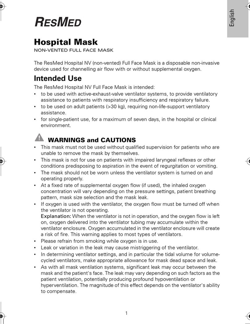 ResMed Non-Vented Full Face Mask Hospital Mask User manual