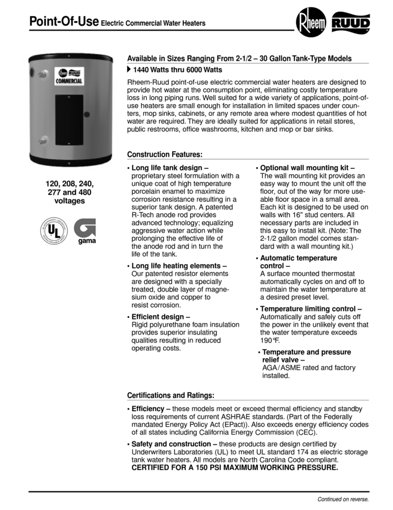 Rheem 120 User manual Rheem 120 User manual