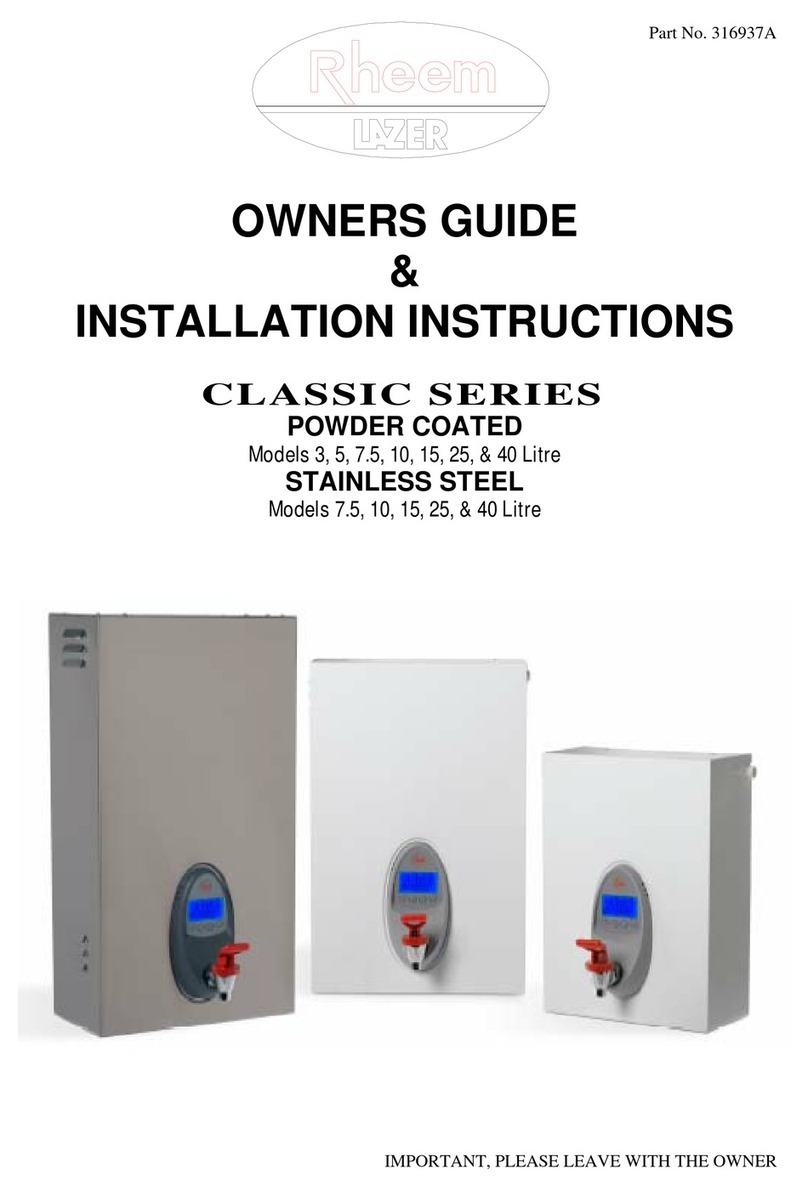 Rheem 316937A Owner's guide and installation instructions