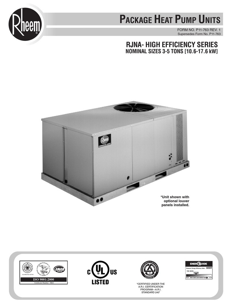 Rheem RJNA Series User manual