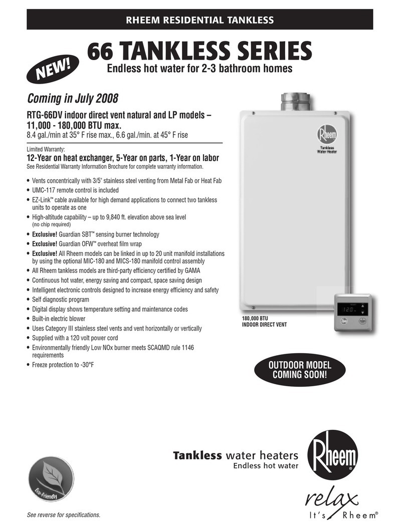 Rheem RTG-66DV User manual