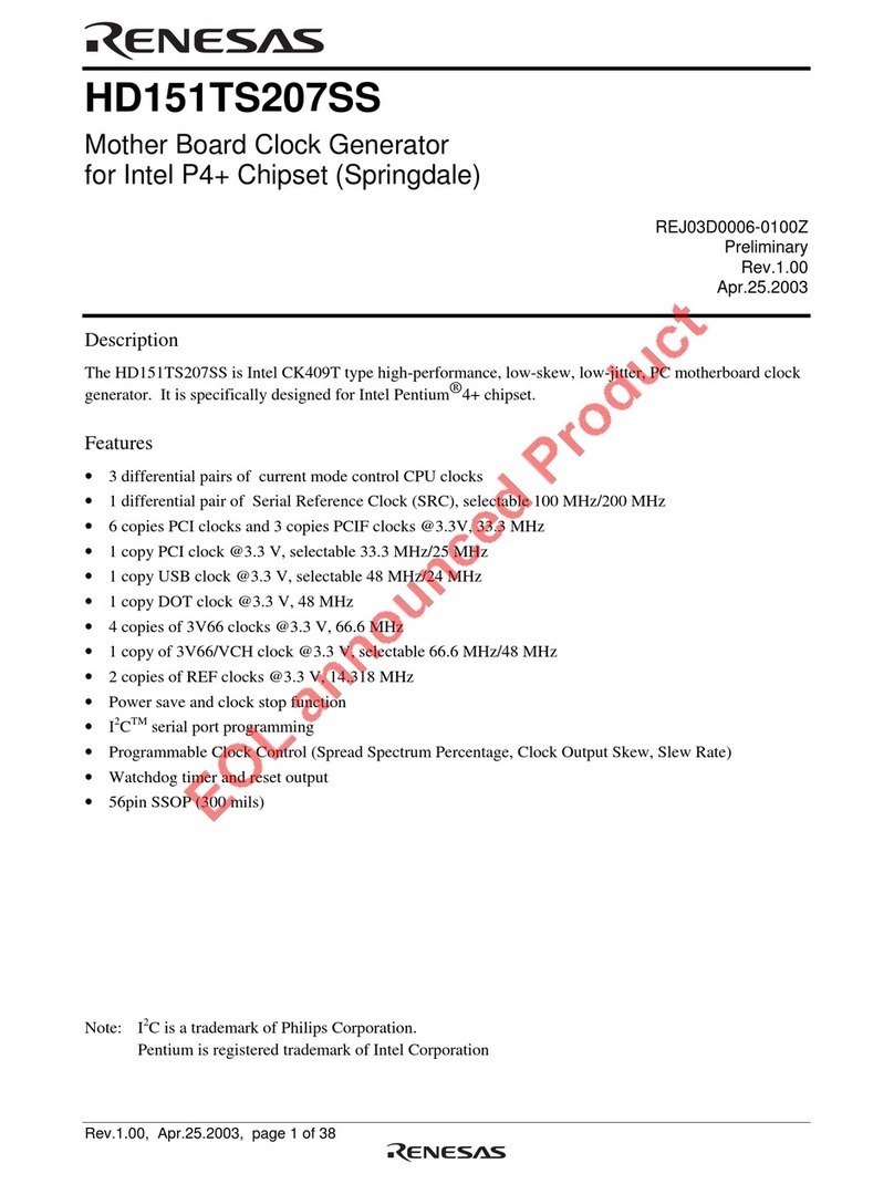 Renesas HD151TS207SS Specification sheet