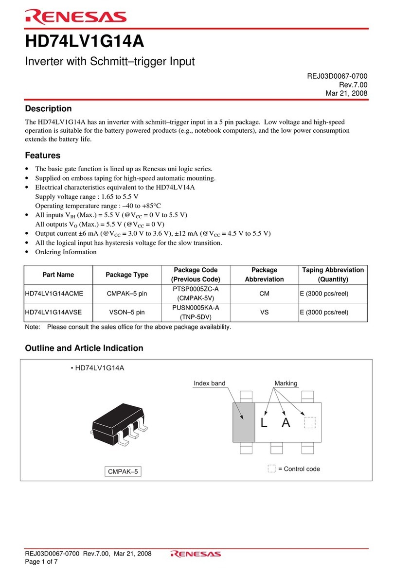 Renesas HD74LV1G14A Specification sheet