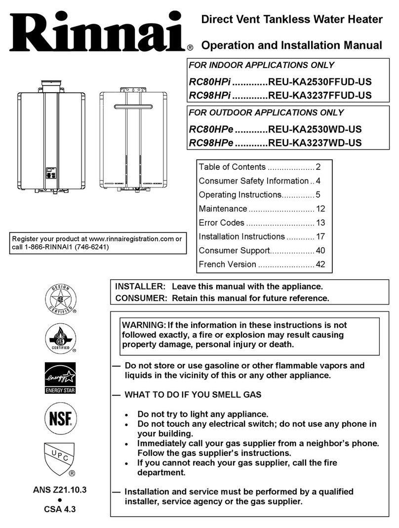Rinnai RC80HPE Operation and installation manual Rinnai RC80HPE Operation and installation manual