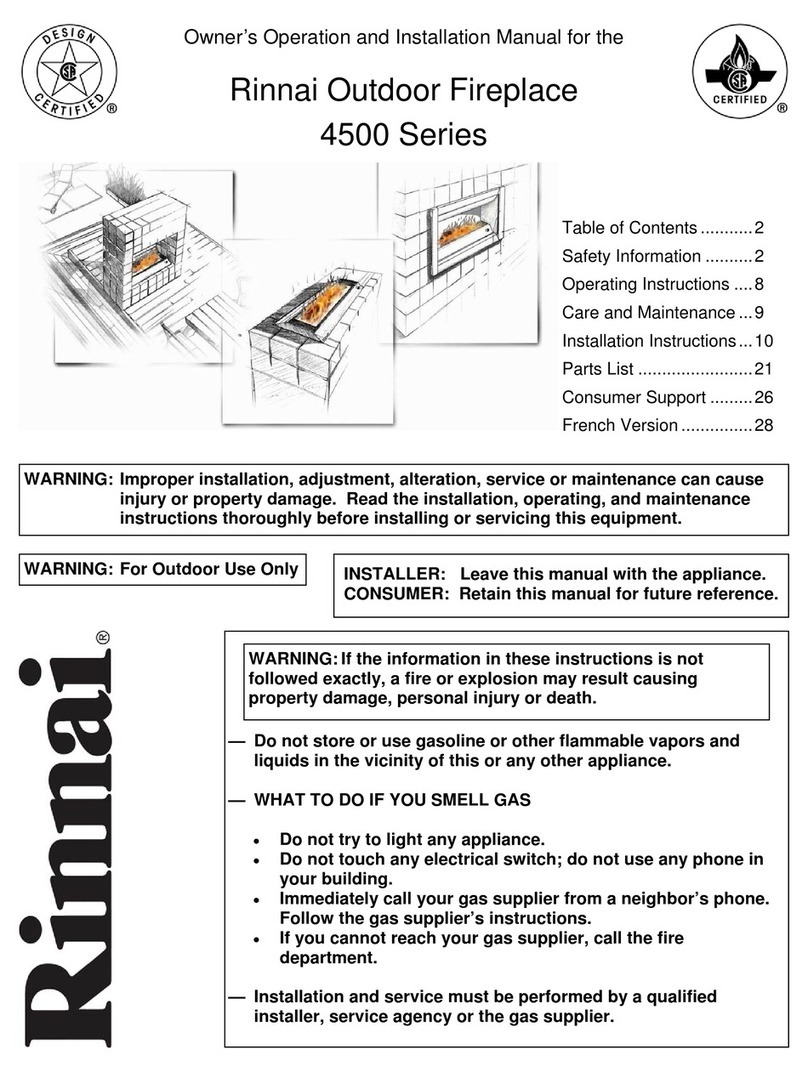 Rinnai 4500 OWNER'S OPERATION AND INSTALLATION MANUAL