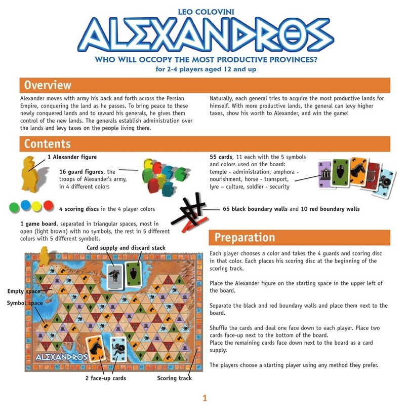 Rio Grande Games Alexandros 10 User manual