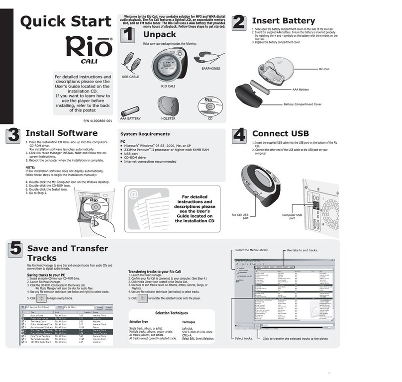 Rio Cali User manual