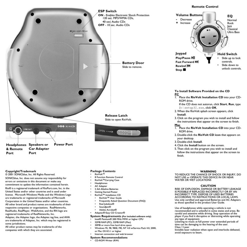 Sonic Blue SP100 user manual